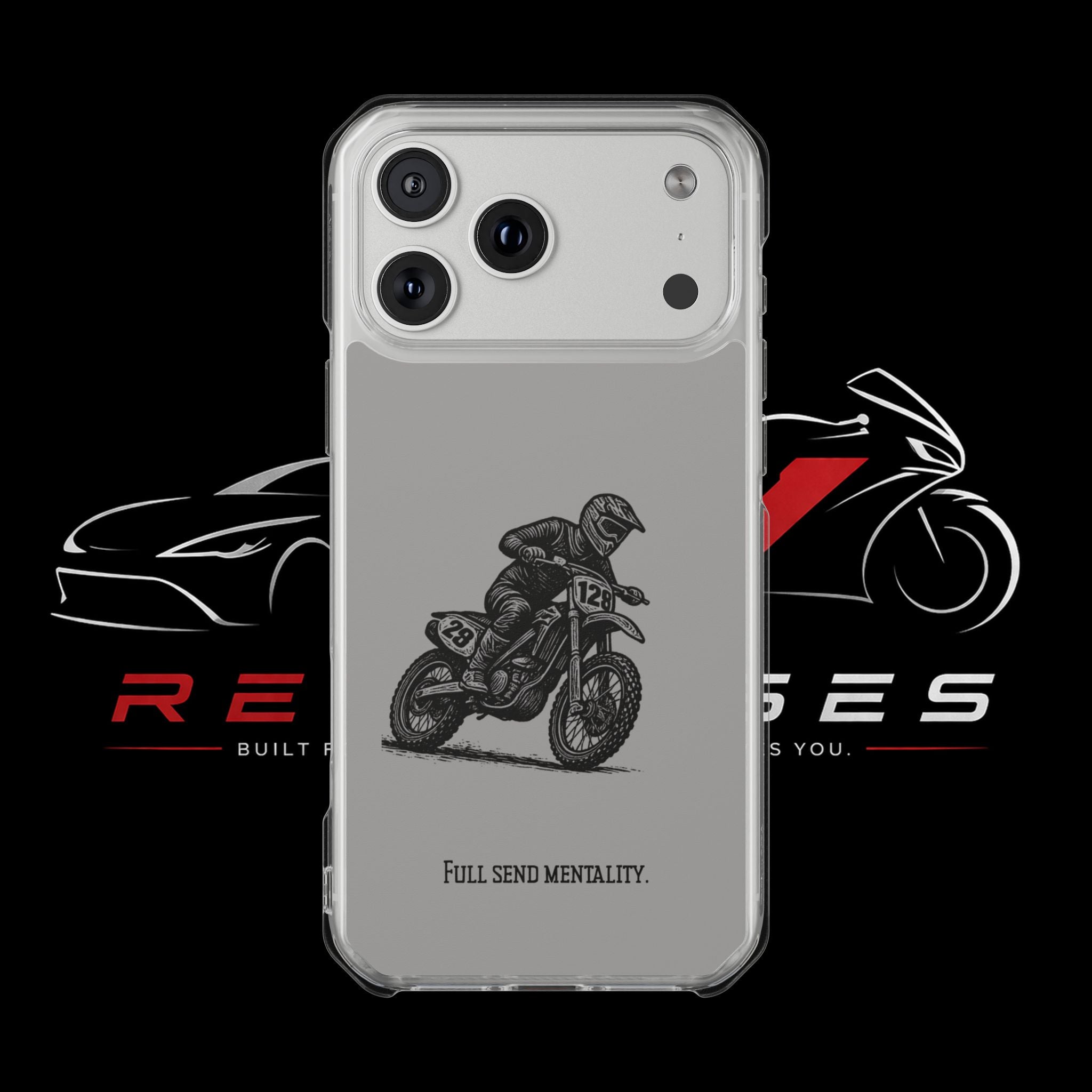 Dirt Bike Cornering Phone Case — Magnetic Clear Impact Case