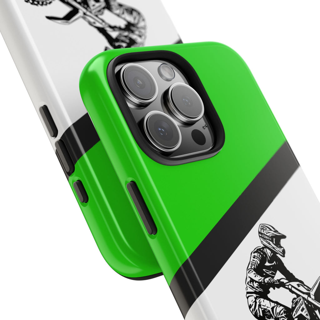 Kawi Dirt Bike Tough Phone Case — Protective Motocross Rider Cover
