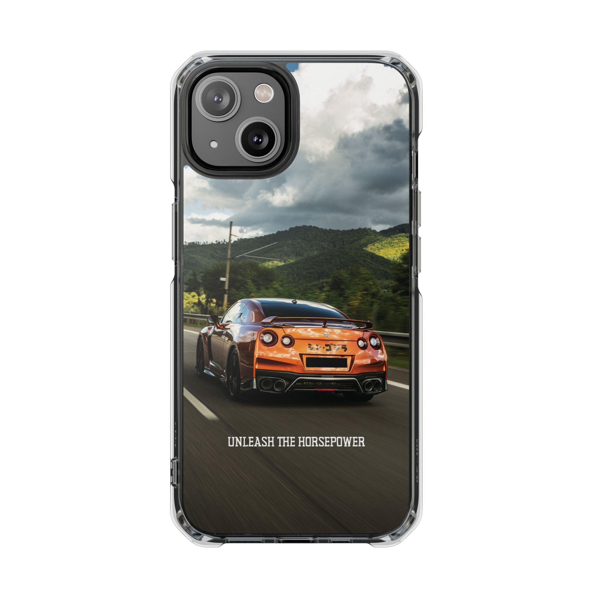Racing Vibes Clear Magnetic Phone Case — Fast Car Design