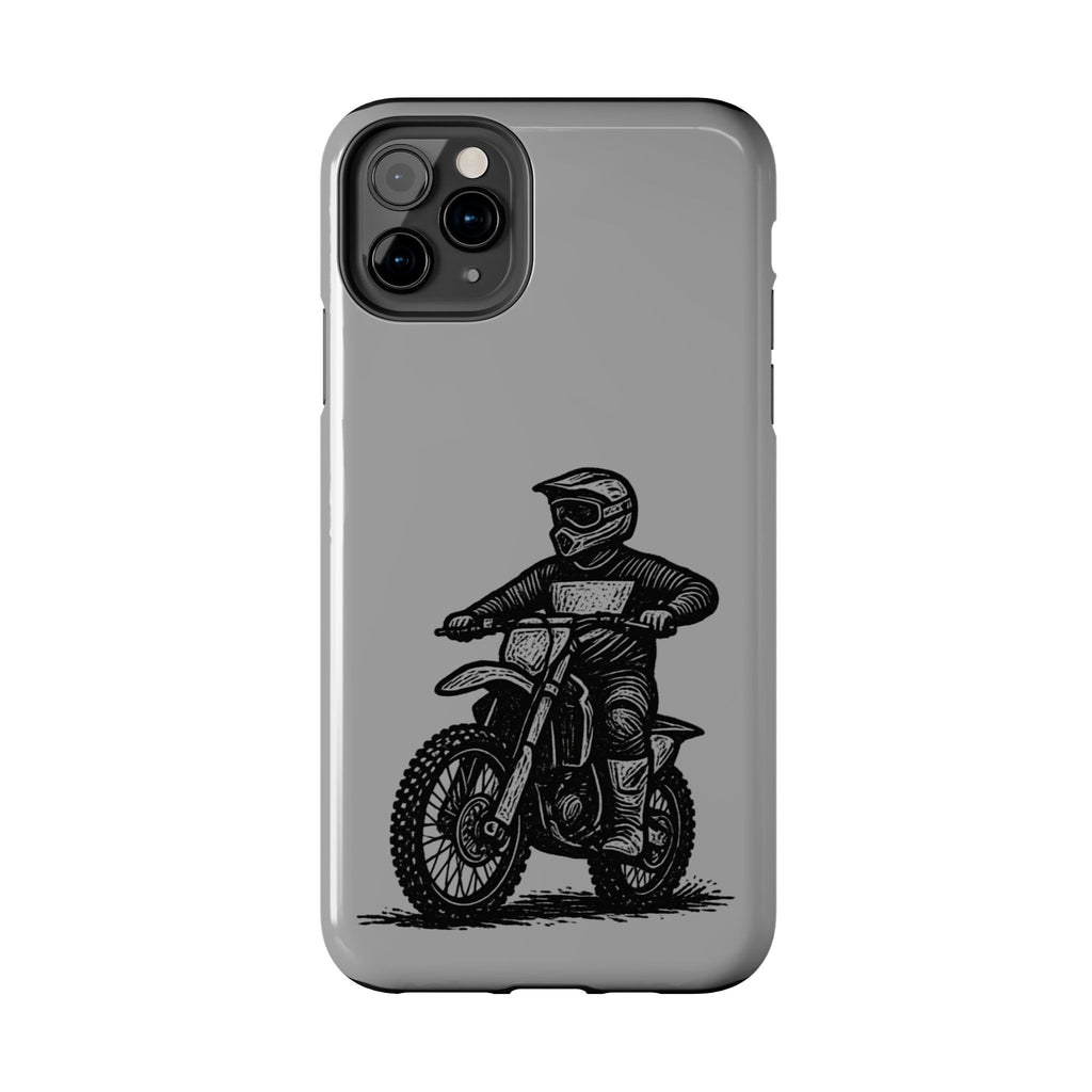 Grey Dirtbike Tough Phone Case