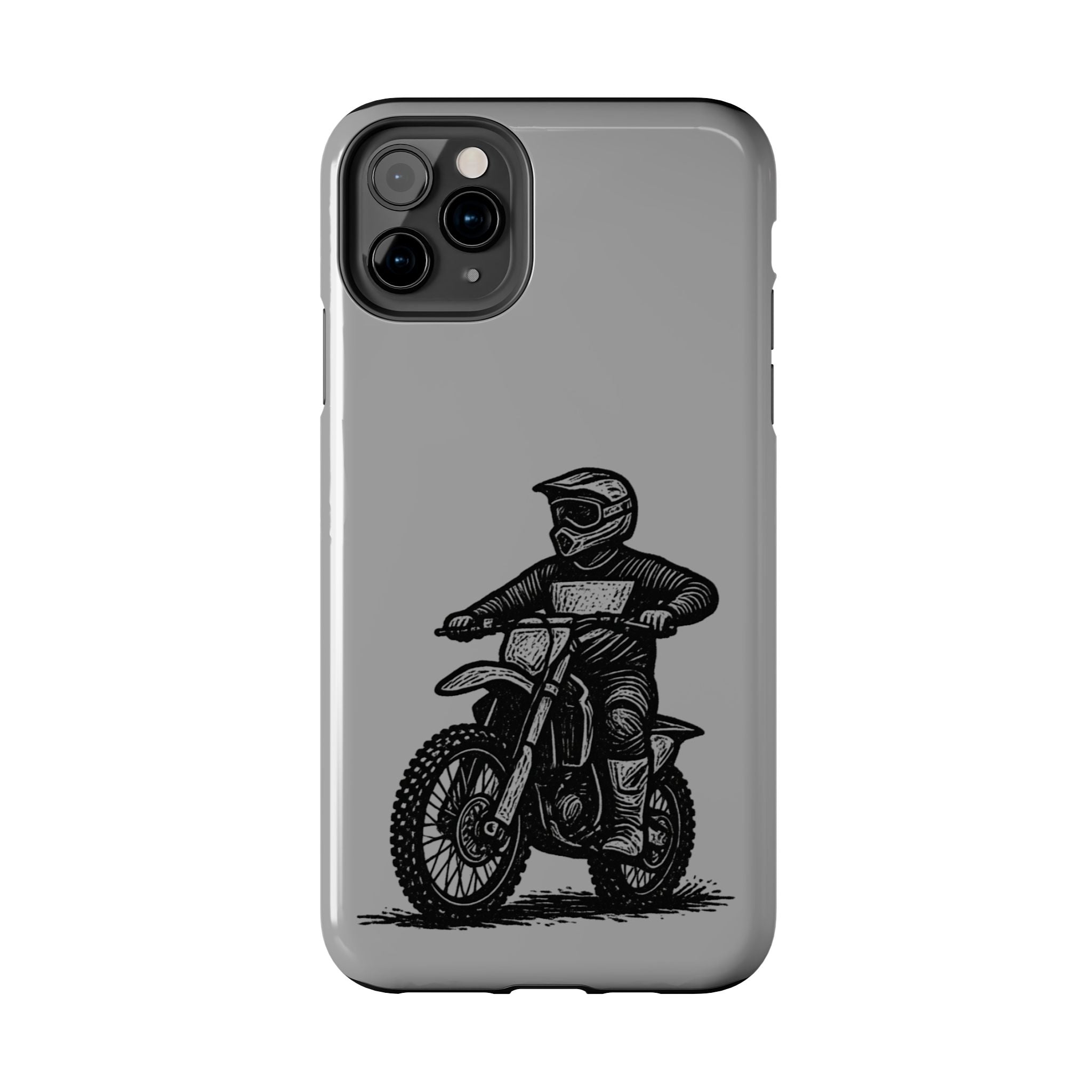 Grey Dirtbike Tough Phone Case