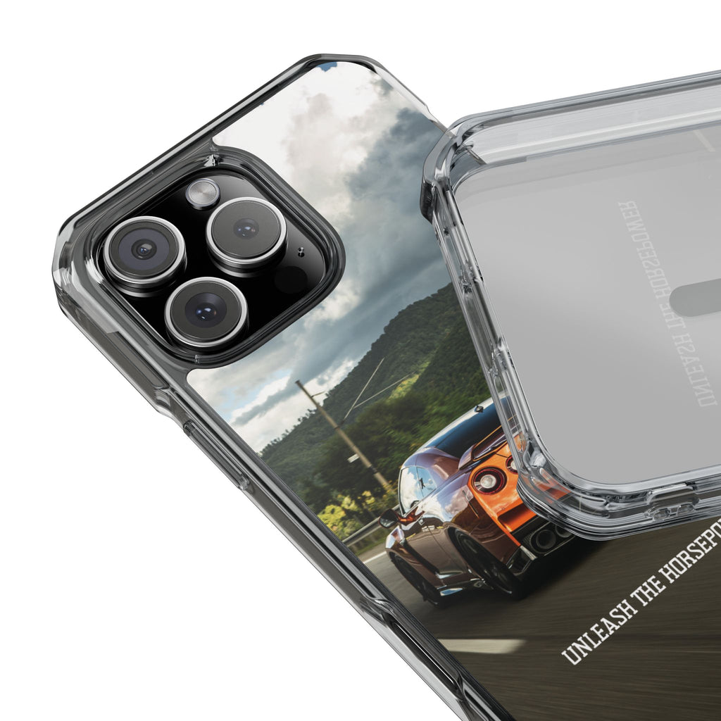 Racing Vibes Clear Magnetic Phone Case — Fast Car Design