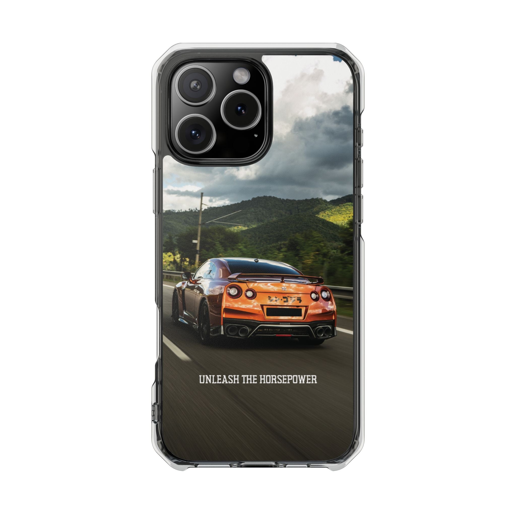 Racing Vibes Clear Magnetic Phone Case — Fast Car Design