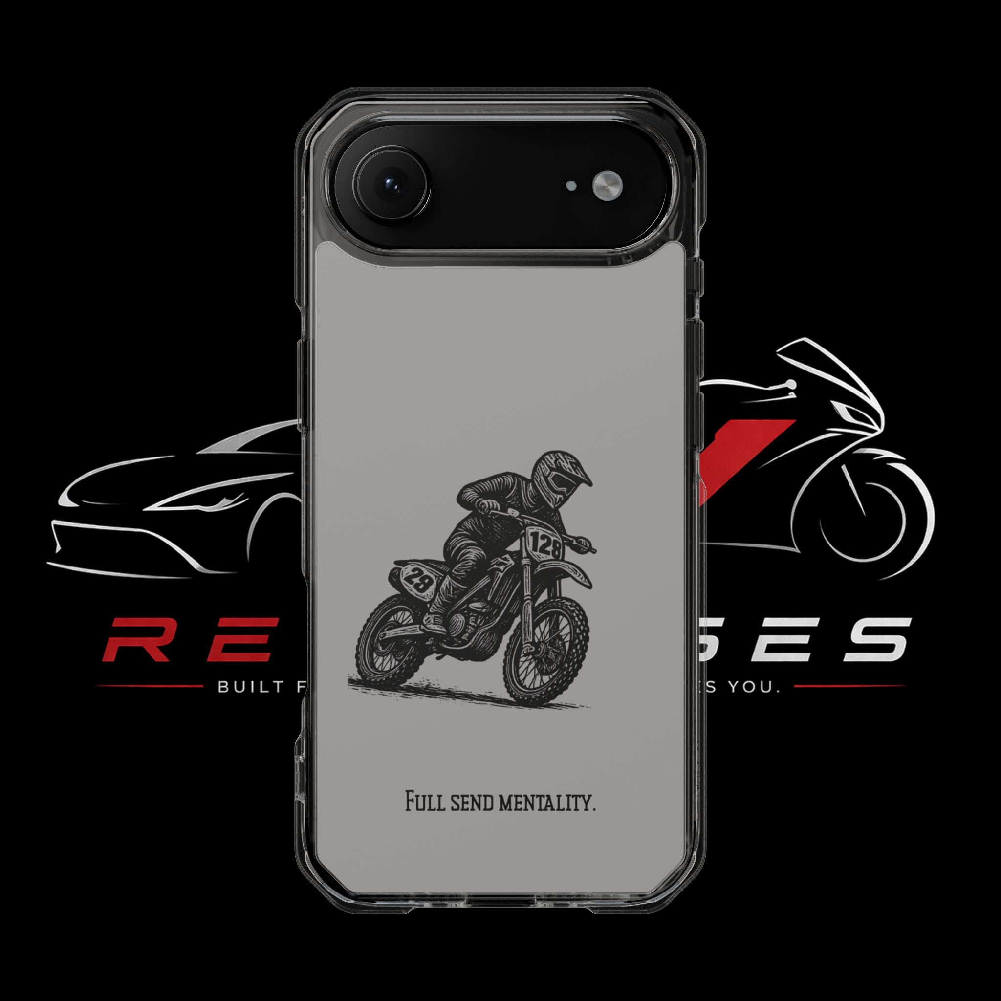 Dirt Bike Cornering Phone Case — Magnetic Clear Impact Case
