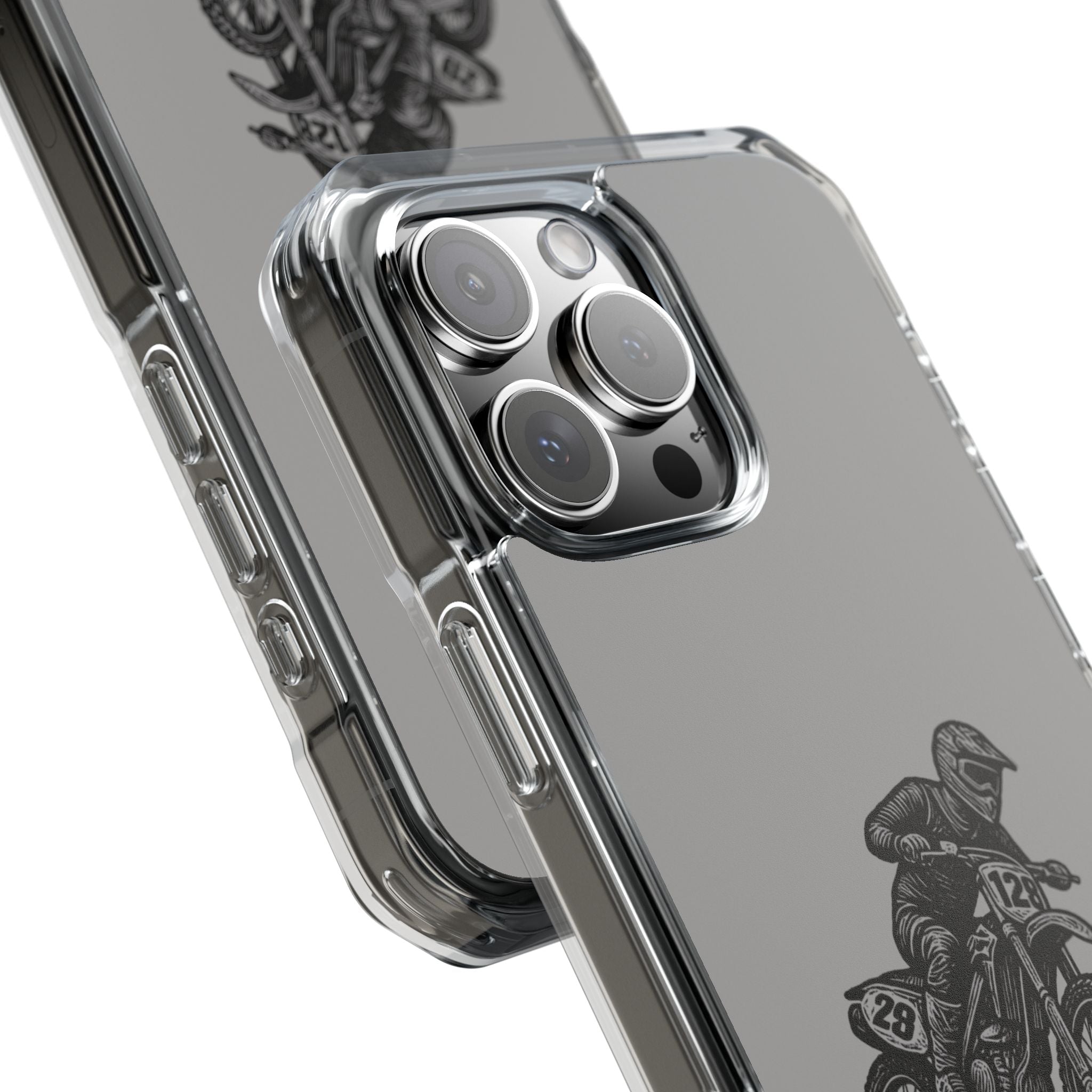 Dirt Bike Cornering Phone Case — Magnetic Clear Impact Case