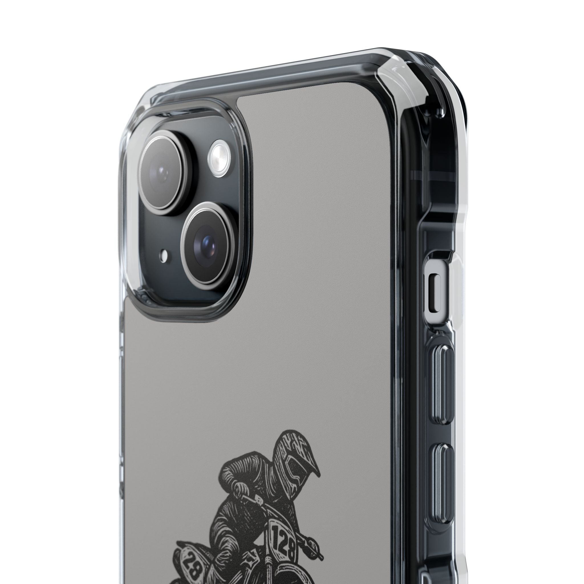 Dirt Bike Cornering Phone Case — Magnetic Clear Impact Case