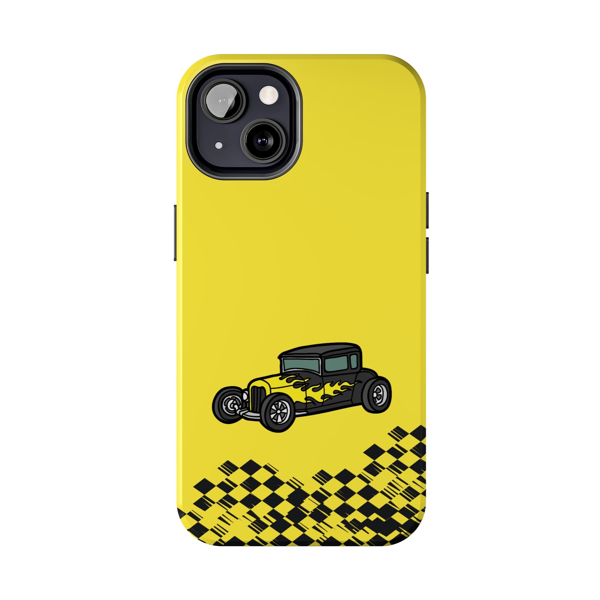 Yellow Classic Car Phone Case — Retro Vintage Auto Protective Cover