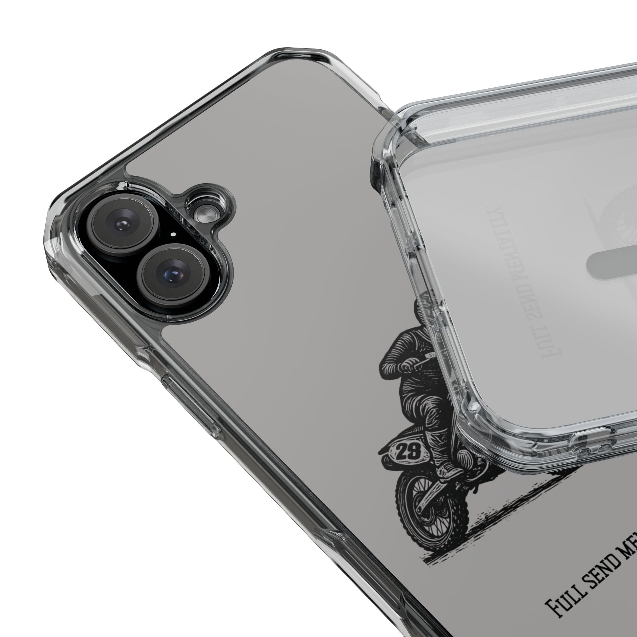 Dirt Bike Cornering Phone Case — Magnetic Clear Impact Case
