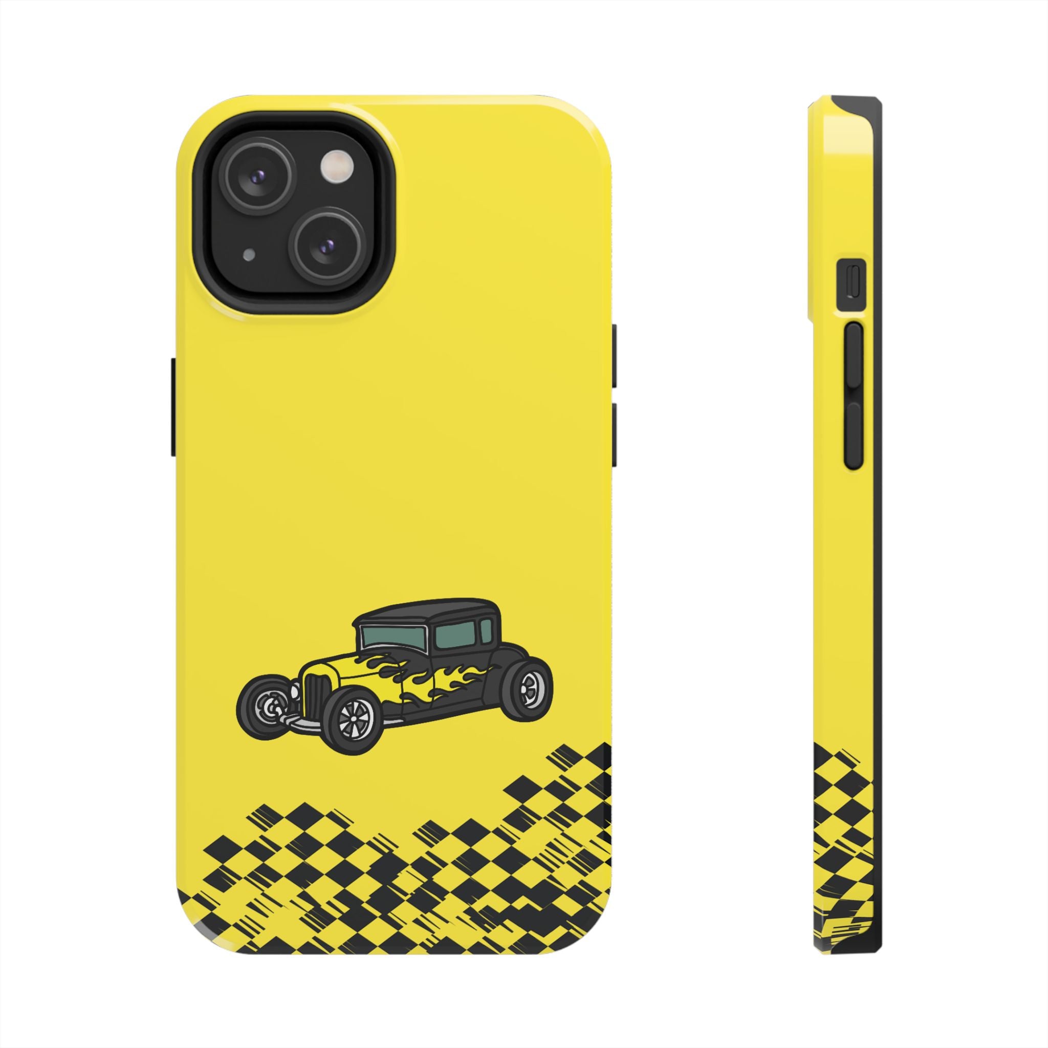 Yellow Classic Car Phone Case — Retro Vintage Auto Protective Cover