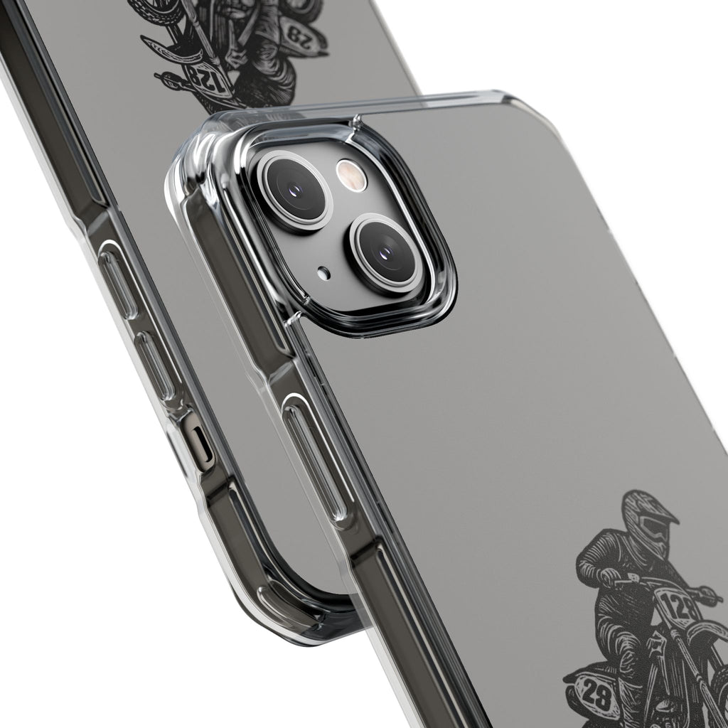 Dirt Bike Cornering Phone Case — Magnetic Clear Impact Case