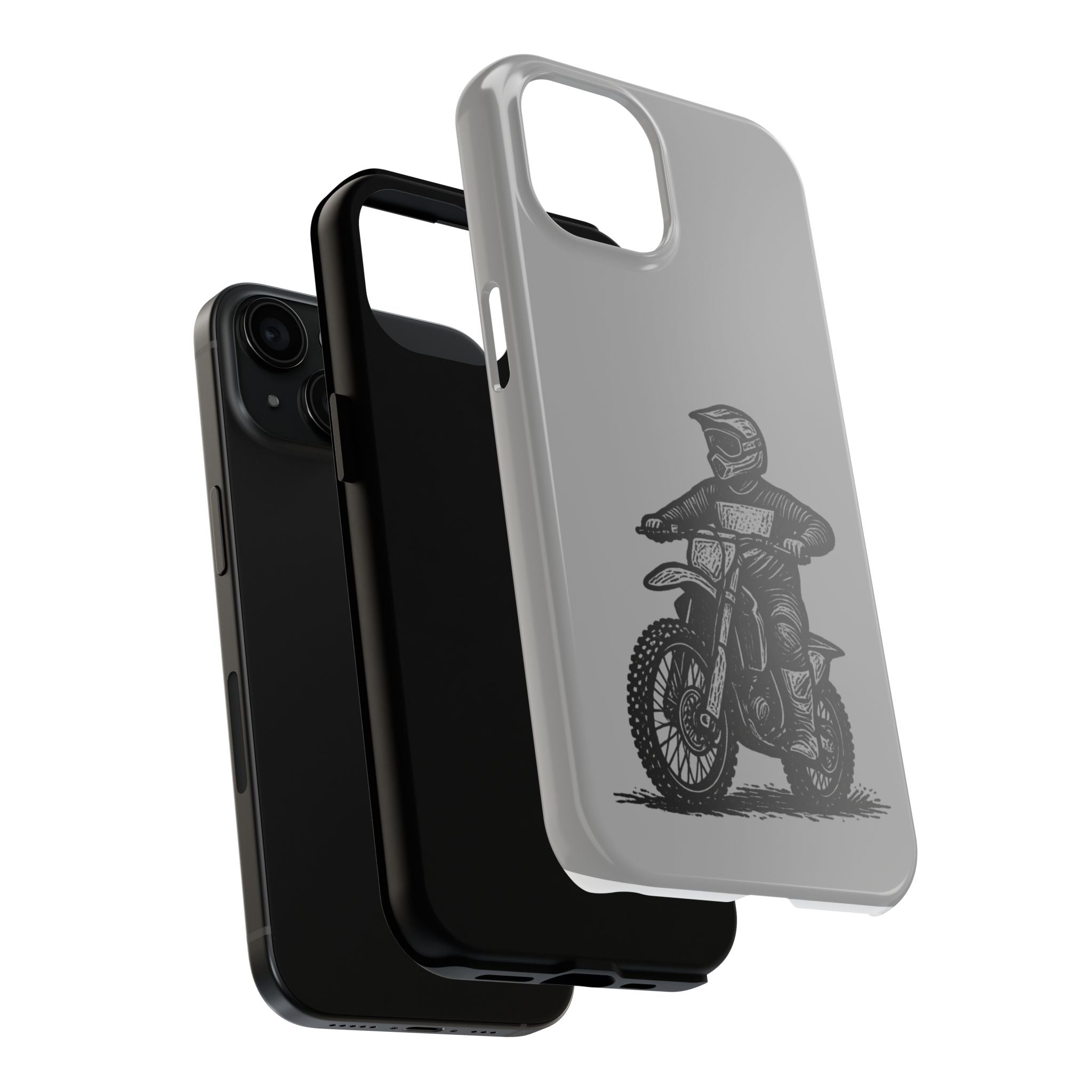 Grey Dirtbike Tough Phone Case
