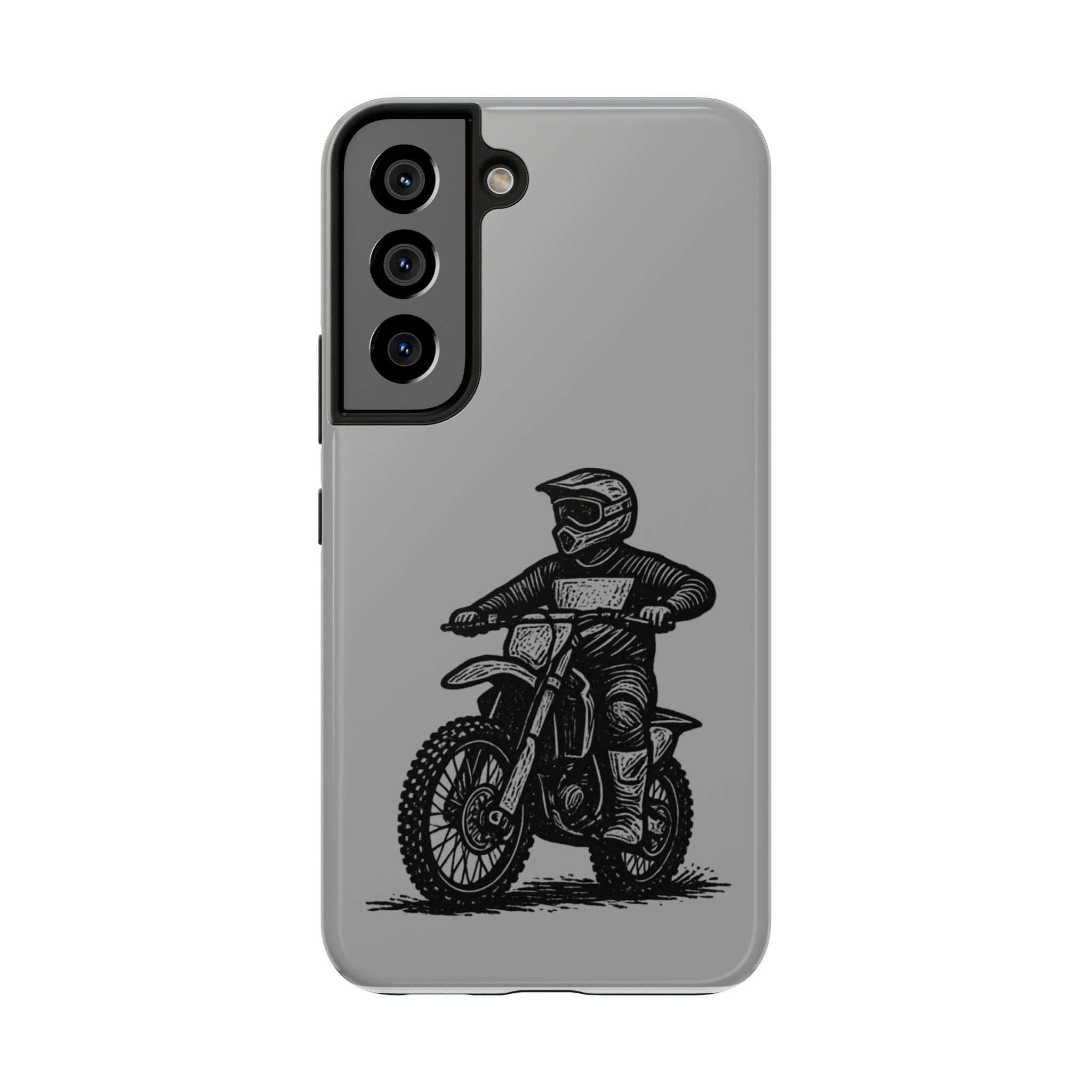 Grey Dirtbike Tough Phone Case